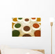 India, Agra, Abstract Colorful Bowls Of Spices In Vases From Above Wall Mural
