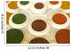 India, Agra, Abstract Colorful Bowls Of Spices In Vases From Above Wall Mural