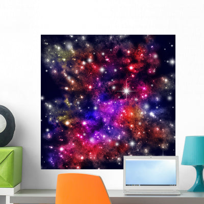 Cosmic Space with Lots Wall Mural shown on a wall