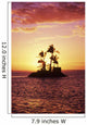 Palm Trees On Small Island Silhouetted Against Tropical Sunrise Wall Mural