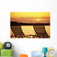 Hawaii, Two Silhouetted Chairs On Beach At Sunset, View From Behind Wall Mural