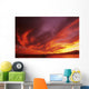 Sunset Over Seascape, Brightly Colored Clouds Illuminated Over Ocean Wall Mural