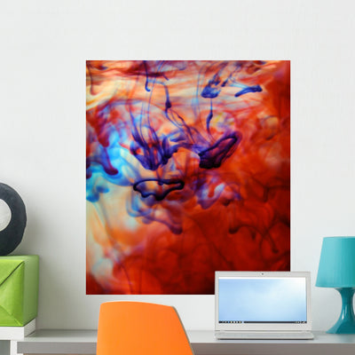 Psychedelic Smoke Wall Mural shown on a wall
