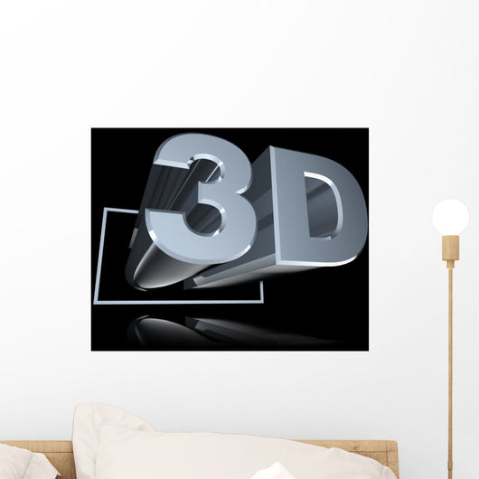 Angled 3D Reflected Black Wall Mural