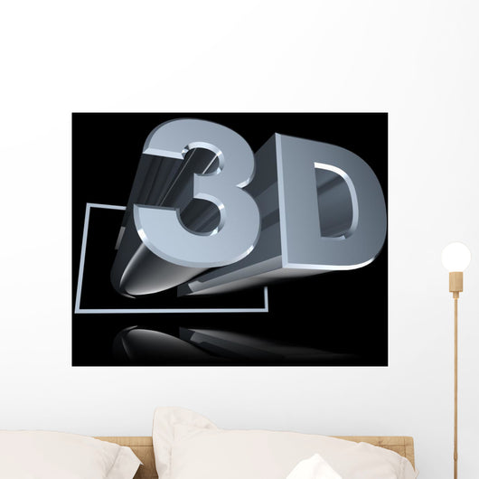 Angled 3D Reflected Black Wall Mural