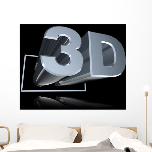 Angled 3D Reflected Black Wall Mural