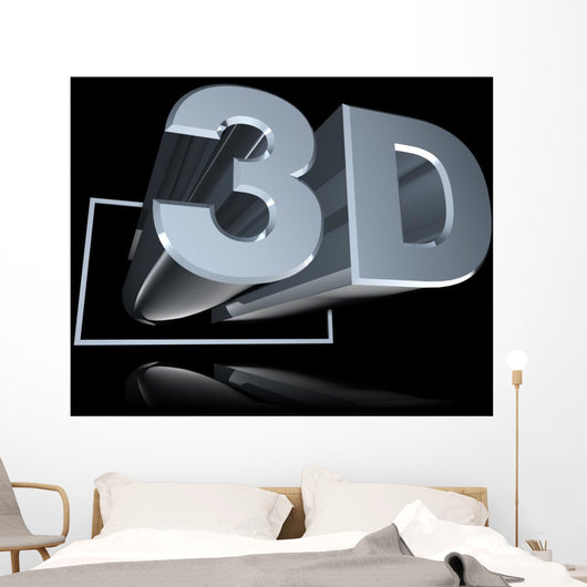 Angled 3D Reflected Black Wall Mural