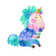 Watercolor Spring Green Unicorn Wall Decal