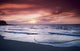 USA, Colorful sunset over ocean and beach Wall Mural
