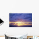 Hawaii, Sunset Over Ocean, Sunrays Bursting Through Cumulous Clouds Wall Mural