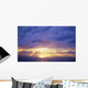 Hawaii, Sunset Over Ocean, Sunrays Bursting Through Cumulous Clouds Wall Mural