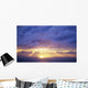 Hawaii, Sunset Over Ocean, Sunrays Bursting Through Cumulous Clouds Wall Mural
