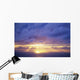 Hawaii, Sunset Over Ocean, Sunrays Bursting Through Cumulous Clouds Wall Mural