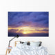 Hawaii, Sunset Over Ocean, Sunrays Bursting Through Cumulous Clouds Wall Mural