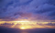 Hawaii, Sunset Over Ocean, Sunrays Bursting Through Cumulous Clouds Wall Mural