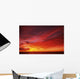 Bright Orange Sunset Over Ocean Wall Mural