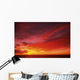 Bright Orange Sunset Over Ocean Wall Mural