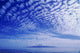 Cotton-Like Clouds In Blue Sky Over Smooth Ocean Water Wall Mural