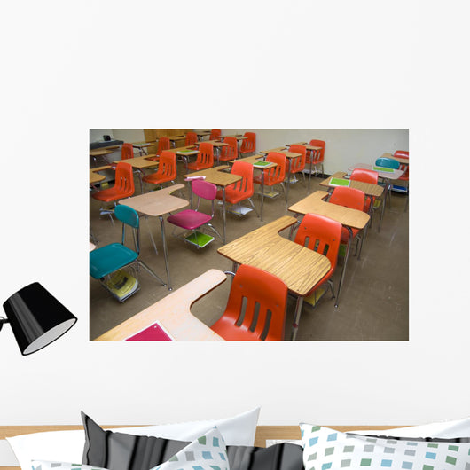 Empty School Desks Wall Mural
