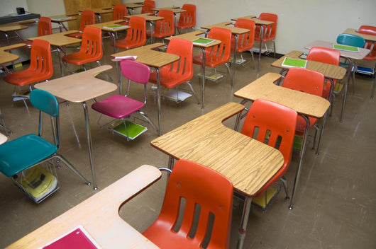 Empty School Desks Wall Mural