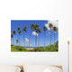 Fiji, Tall Palm Trees Line A Tropical Beach Wall Mural