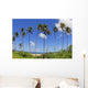 Fiji, Tall Palm Trees Line A Tropical Beach Wall Mural