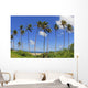 Fiji, Tall Palm Trees Line A Tropical Beach Wall Mural
