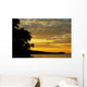 Silhouette Of Palm Trees Along The Ocean Wall Mural