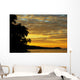 Silhouette Of Palm Trees Along The Ocean Wall Mural
