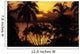 Fiji, Sunset Over Suva Bay, Silhouetted Palm Trees In Foreground Wall Mural