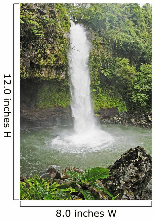 Fiji, Taveuni, Tavoro Waterfall cascading into tropical pool Wall Mural