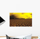Cracked mud in dry lake bed in warm afternoon lighting Wall Mural