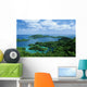 Fiji, Landscape overlooking bay among islands Wall Mural
