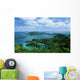 Fiji, Landscape overlooking bay among islands Wall Mural