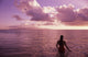 Fiji, Wakaya Island, Woman In Ocean Silhouetted At Sunset Wall Mural