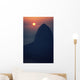Brazil, Rio De Janeiro, Sugarloaf Mountain Silhouetted At Sunset Wall Mural
