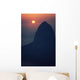 Brazil, Rio De Janeiro, Sugarloaf Mountain Silhouetted At Sunset Wall Mural