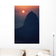 Brazil, Rio De Janeiro, Sugarloaf Mountain Silhouetted At Sunset Wall Mural