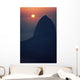 Brazil, Rio De Janeiro, Sugarloaf Mountain Silhouetted At Sunset Wall Mural