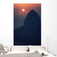 Brazil, Rio De Janeiro, Sugarloaf Mountain Silhouetted At Sunset Wall Mural