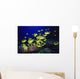 Hawaii, School Of Raccoon Butterflyfish Feeding Along Reef Wall Mural
