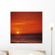 Orange Sunset Over Ocean Water, Sunball On Horizon Wall Mural