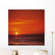 Orange Sunset Over Ocean Water, Sunball On Horizon Wall Mural