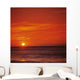 Orange Sunset Over Ocean Water, Sunball On Horizon Wall Mural