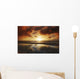 Beach Tidepool Next To Ocean Reflecting The Sunset Sky Wall Mural