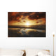 Beach Tidepool Next To Ocean Reflecting The Sunset Sky Wall Mural