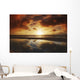 Beach Tidepool Next To Ocean Reflecting The Sunset Sky Wall Mural