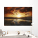 Beach Tidepool Next To Ocean Reflecting The Sunset Sky Wall Mural