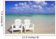 White Beach Chairs On Beautiful Beach, Clear Turquoise Water Wall Mural