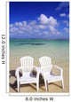 White Beach Chairs On Beautiful Beach, Clear Turquoise Water Wall Mural